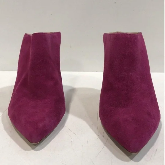 Women's Stuart Weitzman Fuchsia Suede Pointed-Toe Mule Heels Size 8.5 - Picture 5 of 6